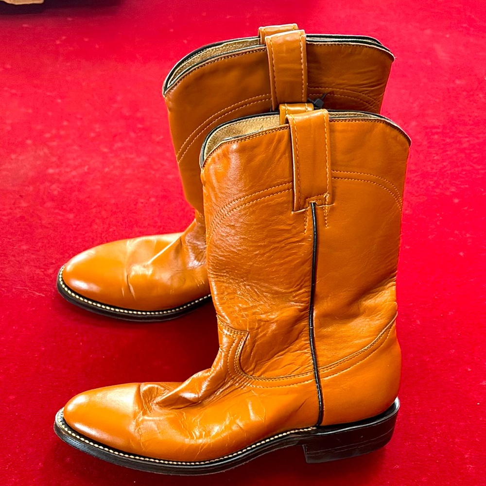 Men's Orange Leather Boots